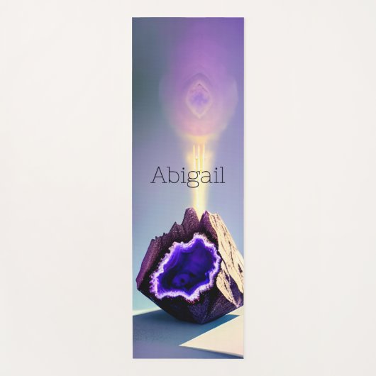 Gepersonaliseerd Amethyst Crystal Geode Paars Yogamat (Voorkant)