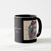 Gepersonaliseerd anatomisch hart vintage diagram mok (Voorkant rechts)
