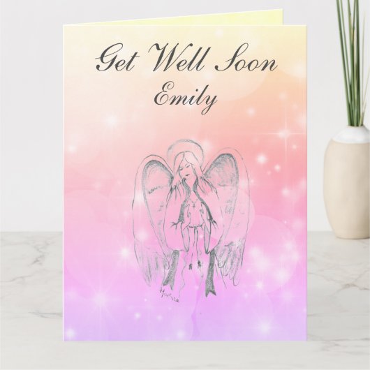 Gepersonaliseerd Angel ontwerp Get Well Kaart (Voorkant)