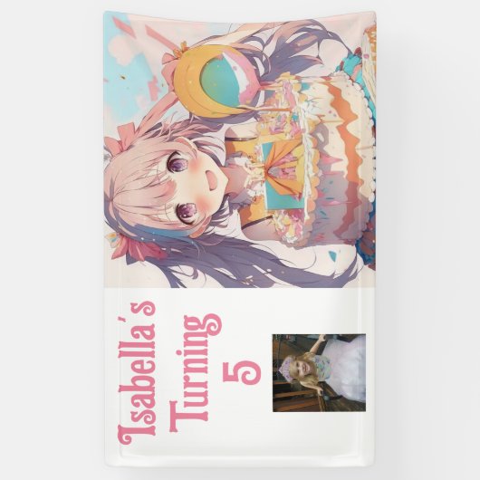 Gepersonaliseerd Anime Meisje Spandoek (Verticaal)