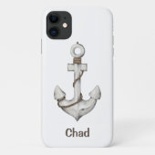 Gepersonaliseerd anker op wit Case-Mate iPhone case (Achterkant)