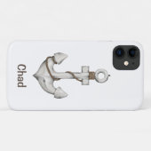 Gepersonaliseerd anker op wit Case-Mate iPhone case (Achterkant (horizontaal))
