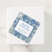 Gepersonaliseerd Antiek Portugees Tile Patroon Bedankjes Labels (In situ)