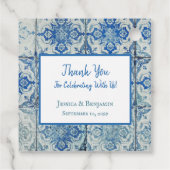 Gepersonaliseerd Antiek Portugees Tile Patroon Bedankjes Labels (Achterkant)