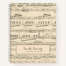 Gepersonaliseerd  Antiek vel muziekrecept Notitieboek