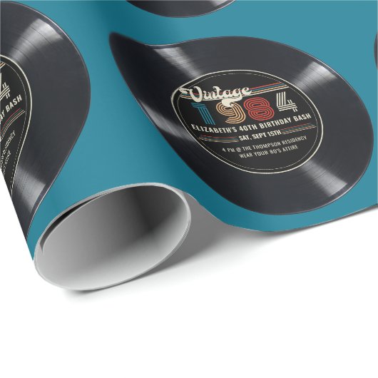 Gepersonaliseerd Any Age Rock N' Roll Verjaardag Cadeaupapier (Rol Hoek)