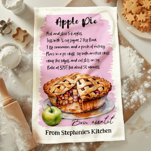 Gepersonaliseerd appeltaartrecept theedoek