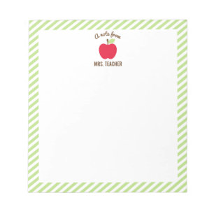 Gepersonaliseerd Apple Teacher Notitieblok, Groen Notitieblok