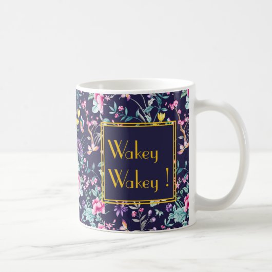 Gepersonaliseerd Art Deco Mok met Floral Design (Rechts)