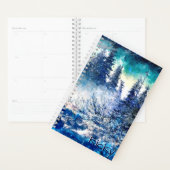 Gepersonaliseerd artistiek winterberglandschap planner (Display)
