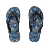 Gepersonaliseerd Astrounaut Space Man kleurrijk Kinder Teenslippers (Voetbed)