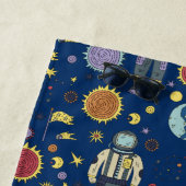 Gepersonaliseerd Astrounaut Space Man kleurrijk Strandlaken (In situ)