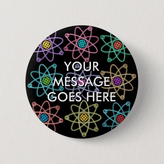 gepersonaliseerd atoomstructuurpatroon ronde button 5,7 cm (Voorkant)