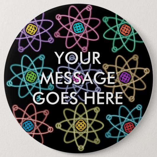 Gepersonaliseerd Atoomstructuurpatroon Ronde Button 6,0 Cm (Voorkant)