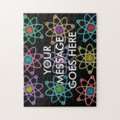Gepersonaliseerd atoomstructuurpatroon wetenschap legpuzzel (Verticaal)