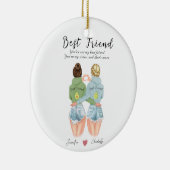 Gepersonaliseerd avocado cadeau voor beste vriend keramisch ornament (Rechts)