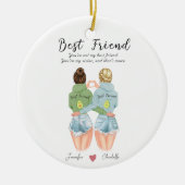 Gepersonaliseerd avocado cadeau voor beste vriend keramisch ornament (Voorkant)