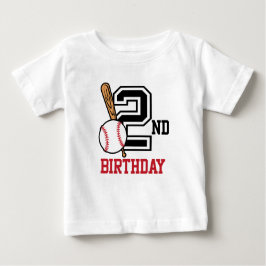 Gepersonaliseerd baby baseball T-shirt 2e verjaard