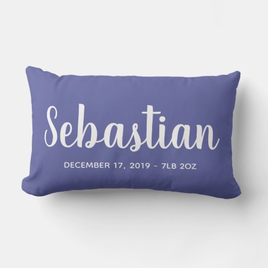 Gepersonaliseerd | Baby Boy Birth Stats Kussen (Voorkant)