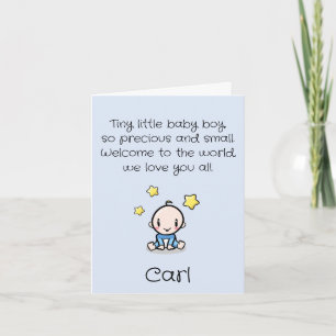 Gepersonaliseerd Baby Boy Gefeliciteerd met tekst, Kaart