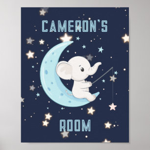 Gepersonaliseerd Baby Elephant Vist 4 sterren Post Poster