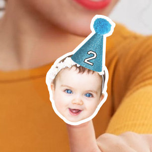 Gepersonaliseerd Baby Face Fotofeest Milestone Bir Sticker