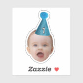 Gepersonaliseerd Baby Face Fotofeest Milestone Bir Sticker (Vel)