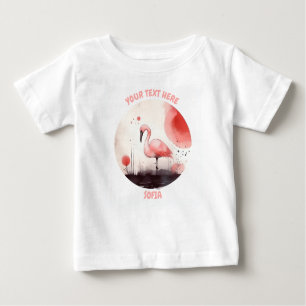 Gepersonaliseerd baby Flamingo T-shirt