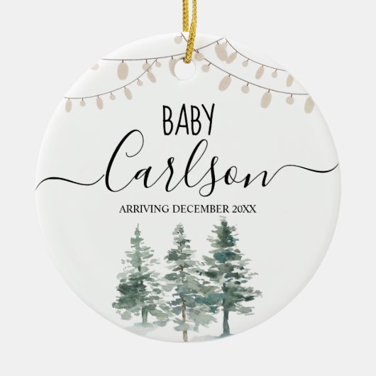 Gepersonaliseerd Baby onthullen van prenie-boomcrè Keramisch Ornament (Voorkant)