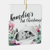 Gepersonaliseerd Baby Ornament Tropische Bloemen o (Rechts)