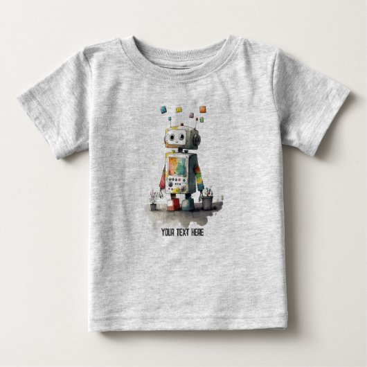 Gepersonaliseerd Baby Robot T-shirt (Voorkant)