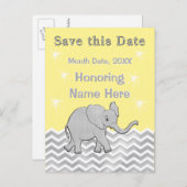 Gepersonaliseerd Baby shower Bewaar de datum Aankondigingskaart (Voorkant / Achterkant)