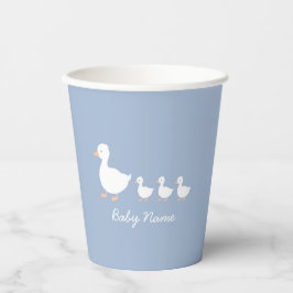 Gepersonaliseerd Baby shower Blauw Duckling Paper Papieren Bekers