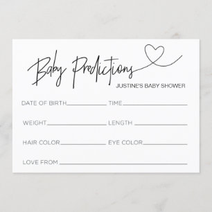 Gepersonaliseerd Baby shower Predication Card Game Kaart