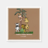Gepersonaliseerd Baby shower Safari Oerwoud Servetten (Voorkant)