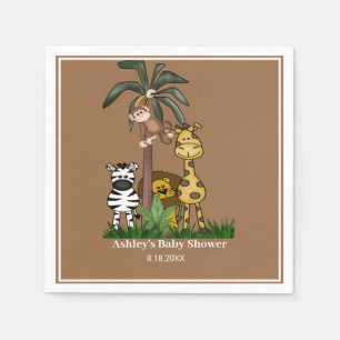 Gepersonaliseerd Baby shower Safari Oerwoud Servetten