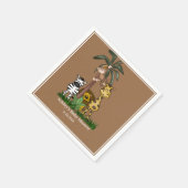 Gepersonaliseerd Baby shower Safari Oerwoud Servetten (Hoek)