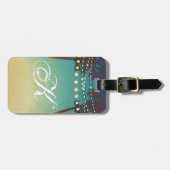 Gepersonaliseerd Bagagelabel Beach Sunset Palm Tre (Voorkant horizontaal)