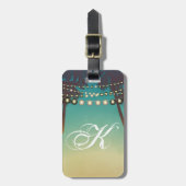 Gepersonaliseerd Bagagelabel Beach Sunset Palm Tre (Voorkant verticaal)