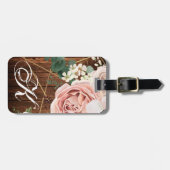 Gepersonaliseerd Bagagelabel Geometric Garden Roos (Voorkant horizontaal)