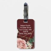 Gepersonaliseerd Bagagelabel Geometric Garden Wine (Achterkant verticaal)