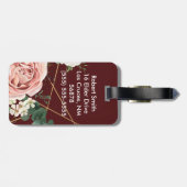 Gepersonaliseerd Bagagelabel Geometric Garden Wine (Achterkant horizontaal)