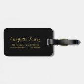 Gepersonaliseerd Bagagelabel gestript goud hart (Achterkant horizontaal)