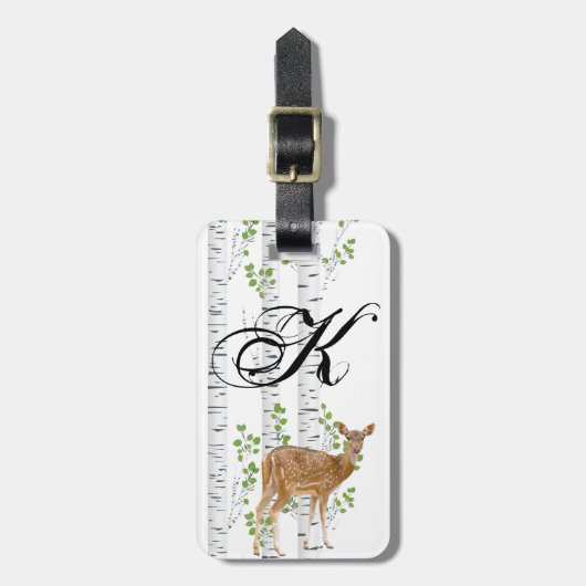 Gepersonaliseerd Bagagelabel Herten Doe Buck Bos H (Voorkant verticaal)