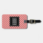 Gepersonaliseerd bagagelabel | koraalstippen (Voorkant horizontaal)