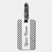 Gepersonaliseerd bagagelabel met zwarte en witte s (Achterkant verticaal)