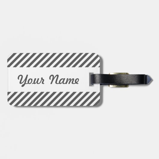 Gepersonaliseerd bagagelabel met zwarte en witte s (Achterkant horizontaal)