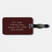 Gepersonaliseerd Bagagelabel, monogram, bruin & wi Bagagelabel (Achterkant horizontaal)