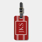 Gepersonaliseerd Bagagelabel, monogram, Crimson &  Bagagelabel (Voorkant verticaal)