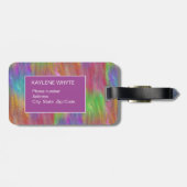 Gepersonaliseerd Bagagelabel van gesmolten regenbo (Achterkant horizontaal)